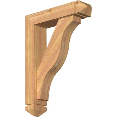 Ekena Millwork Funston Arts and Crafts Smooth Bracket w/ Offset Brace, Western Red Cedar, 5 1/2"W x 22"D x 30"H BKT0604X22X30FST03SWR